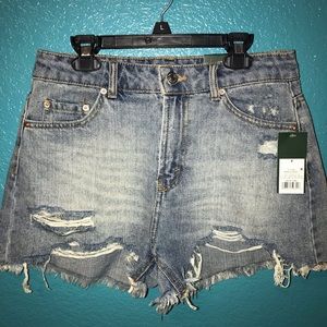 distressed denim shorts